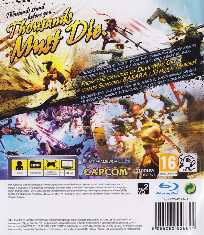 Sengoku Basara: Samurai Heroes - PS3