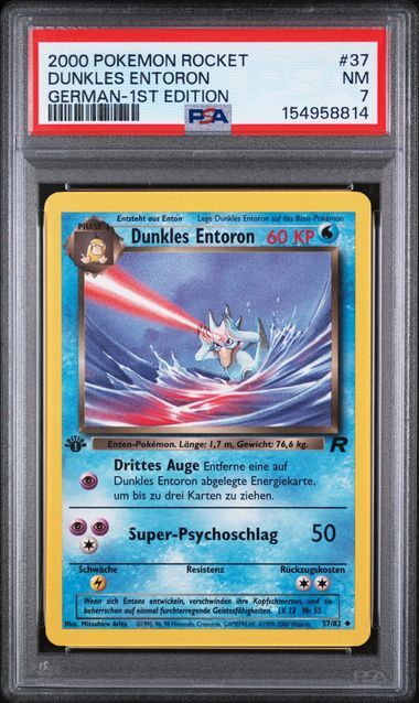 Dunkles Entoron #37 - 2000 Pokemon Rocket - 1st Edition - PSA 7 NM - Pokemon