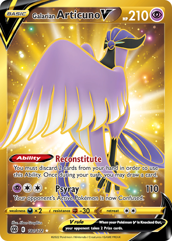 Galarian Articuno V - 181/172 - EN Galarian Articuno V - 181/172 - EN