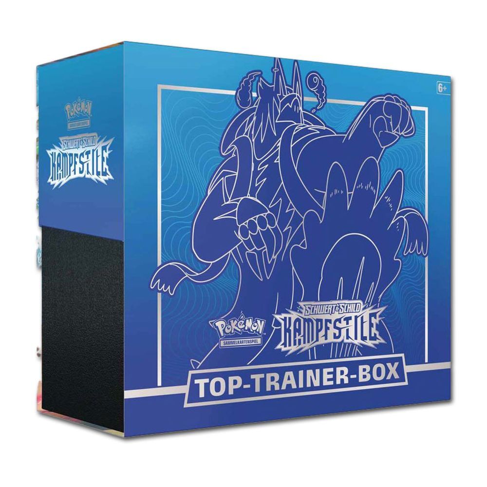 Pokémon Schwert & Schild Kampfstile Top-Trainer-Box (Fliessender-Angriff) - DE Pokémon Schwert & Schild Kampfstile Top-Trainer-Box (Fliessender-Angriff) - DE