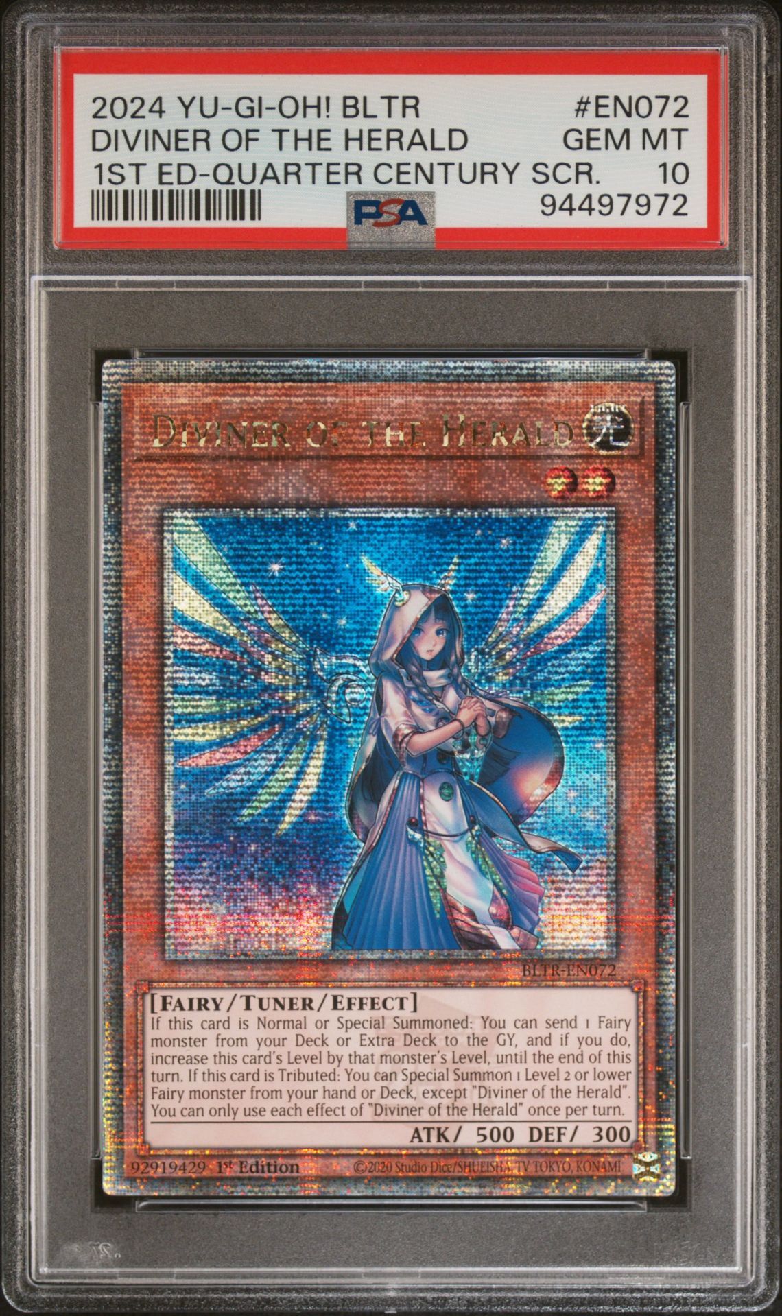 2024 YU-GI-OH! BLTR-BATTLES OF LEGEND: TERMINAL REVENGE EN072 DIVINER OF THE HERALD 1ST EDITION-QUARTER CENTURY SECRET RARE - PSA 10 GEM-MT - Yu-Gi-Oh!