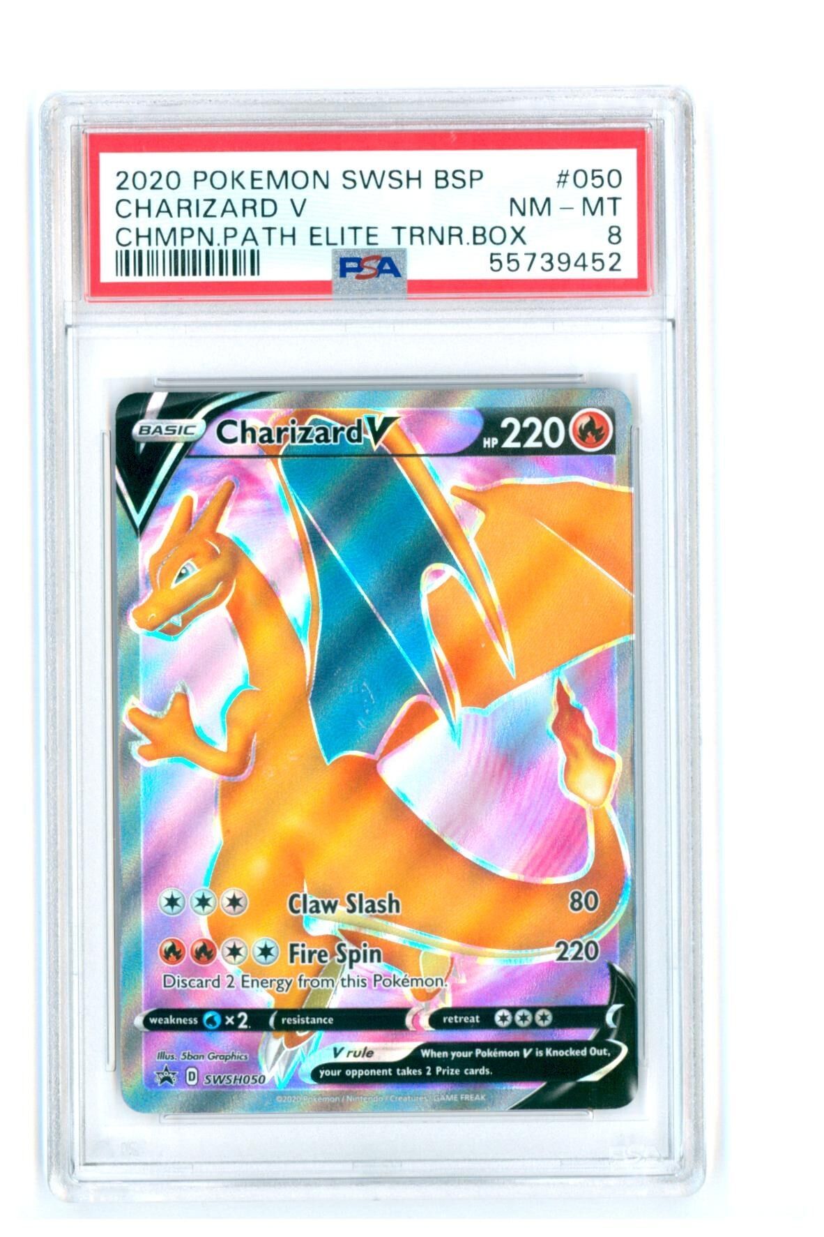 Charizard V #050 - Swsh Black Star Promo Chmpn.Path Elite Trnr.Box - PSA 8 NM-MT - Pokemon Charizard V #050 - Swsh Black Star Promo Chmpn.Path Elite Trnr.Box - PSA 8 NM-MT - Pokemon