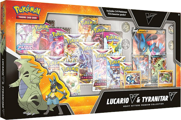 pokemon-lucario-v-tyranitar-v-heavy-hitters-premium-collection-box-en Pokémon Lucario V & Tyranitar V Heavy Hitters Premium Collection Box - EN