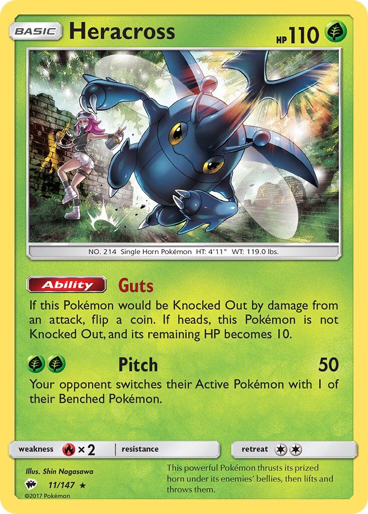 Heracross - 11/147 - Pokémon TCG - Lightly Played - EN