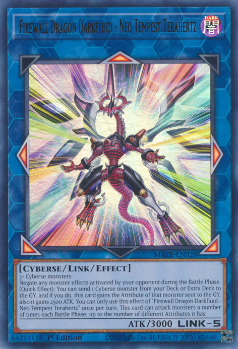 Firewall Dragon Darkfluid - Neo Tempest Terahertz - MAZE-EN028 - Ultra Rare - 1. Auflage