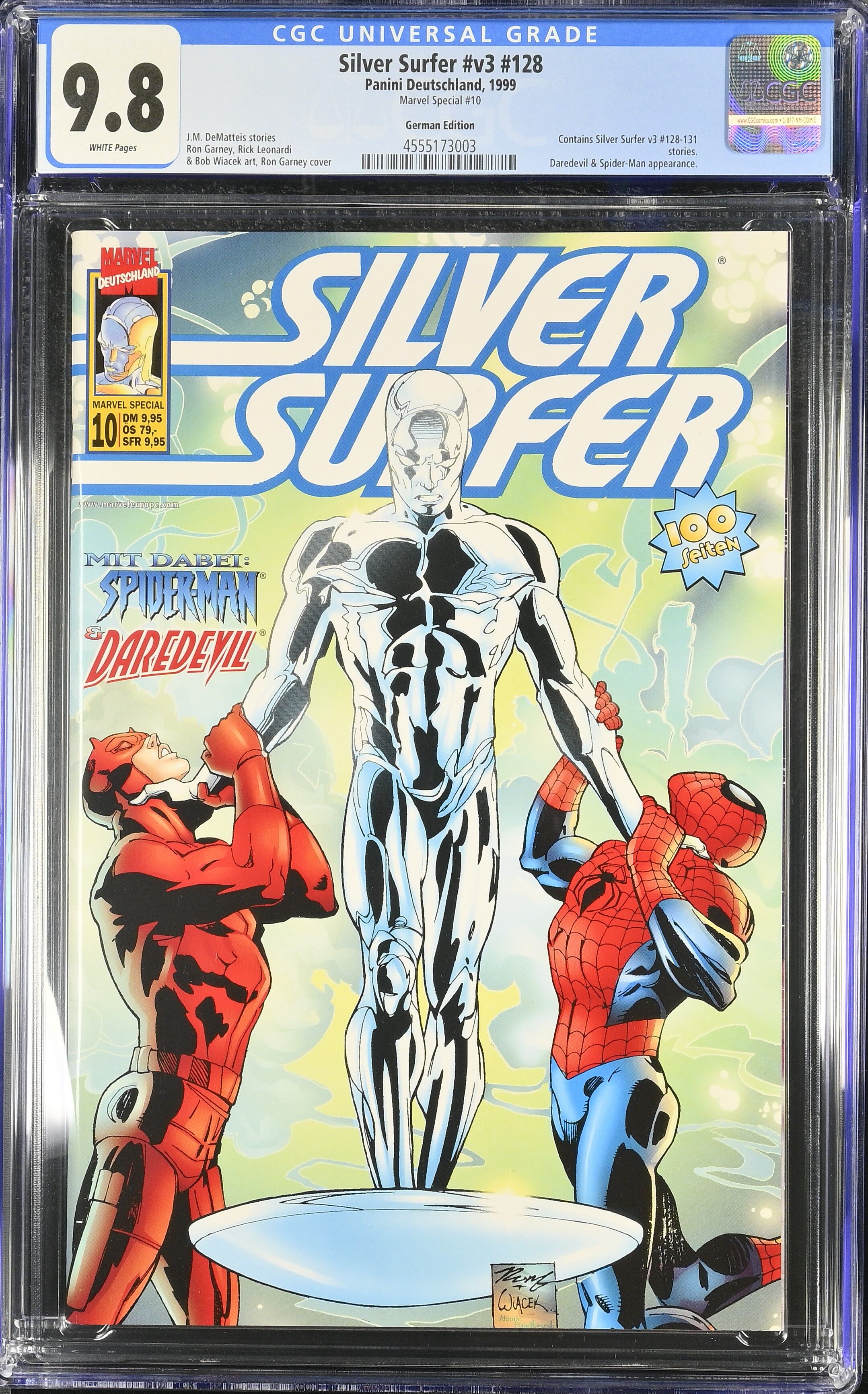 Silver Surfer #128 CGC 9.8 Marvel Special #10 deutsch Top Pop!