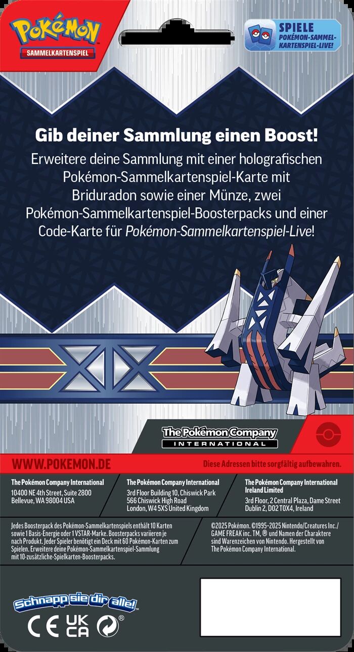 Pokémon TCG: Karmesin & Purpur Coin 2-Pack Blister - Briduradon - DE