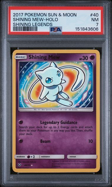 Shining Mew #40 - Sun & Moon Shining Legends - Holo - PSA 7 NM - Pokemon Shining Mew #40 - Sun & Moon Shining Legends - Holo - PSA 7 NM - Pokemon