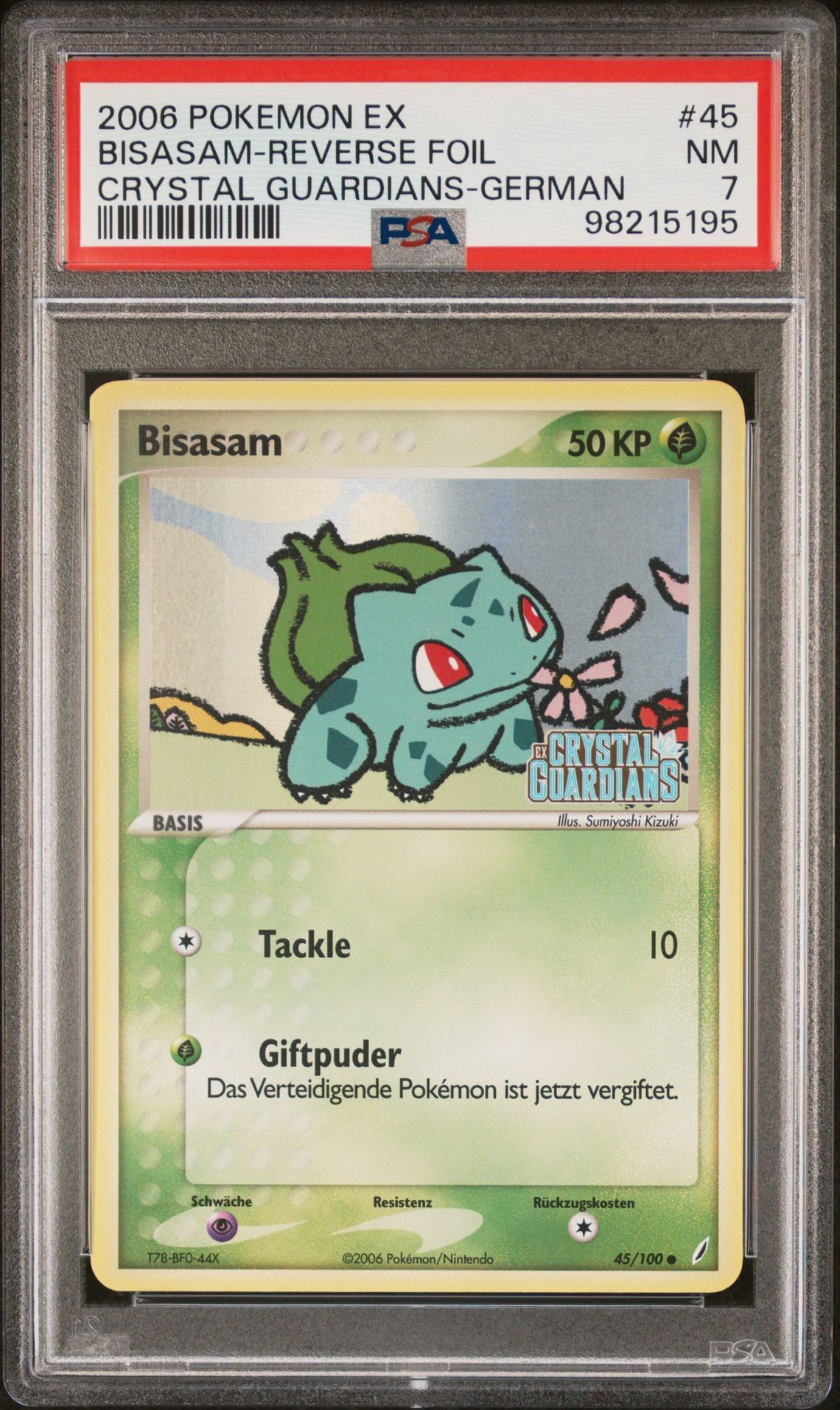 2006 POKEMON EX CRYSTAL GUARDIANS 45 BISASAM-REVERSE FOIL GERMAN - PSA 7 NM - Pokémon 2006 POKEMON EX CRYSTAL GUARDIANS 45 BISASAM-REVERSE FOIL GERMAN - PSA 7 NM - Pokémon