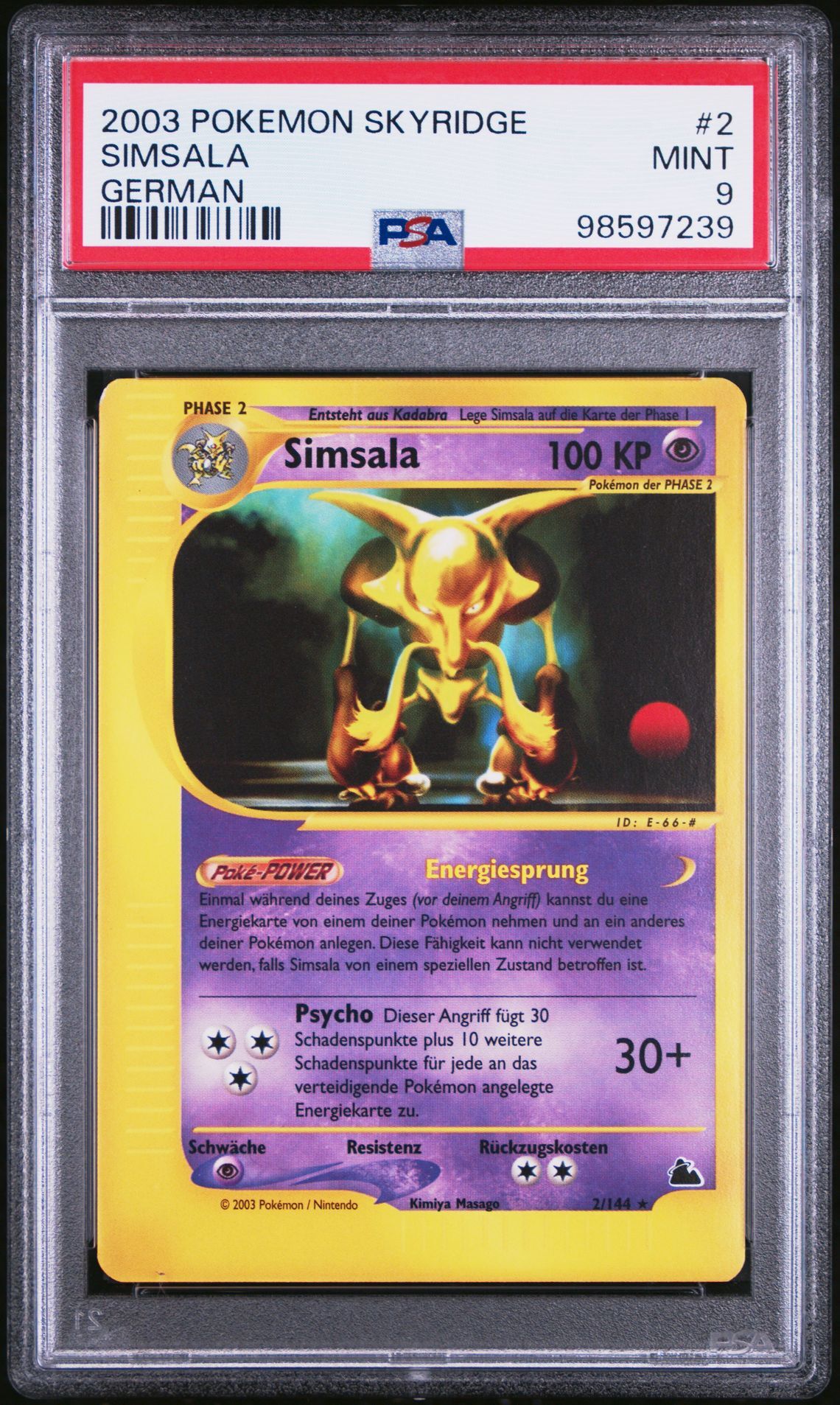 2003 POKEMON SKYRIDGE 2 SIMSALA GERMAN - PSA 9 MINT - Pokémon 2003 POKEMON SKYRIDGE 2 SIMSALA GERMAN - PSA 9 MINT - Pokémon