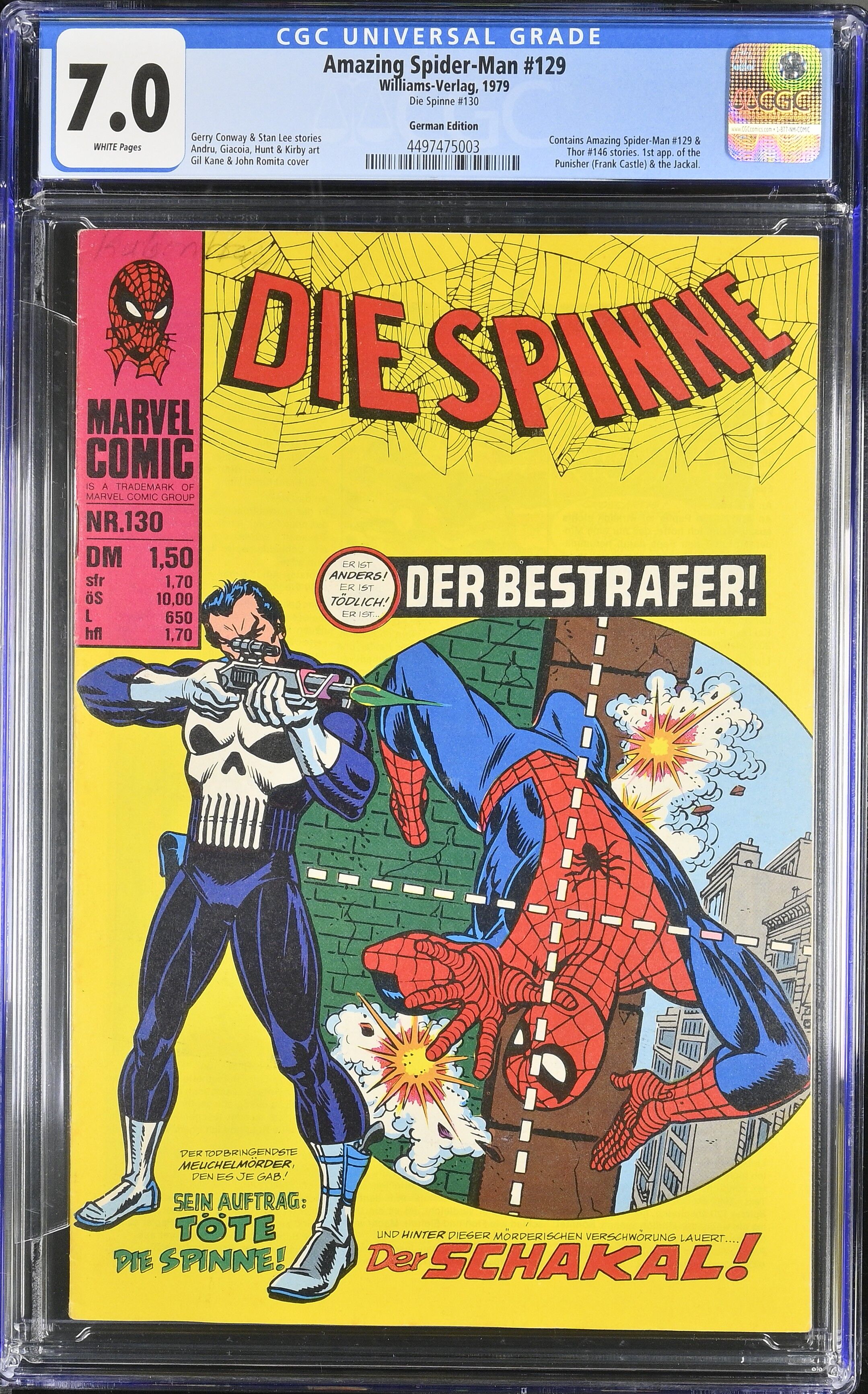 Amazing Spider-Man #129 CGC 7.0 Spinne #130 Williams Amazing Spider-Man #129 CGC 7.0 Spinne #130 Williams