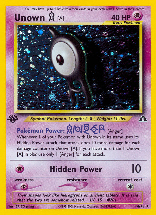 Unown A - 14/75 - Unlimited - EN Unown A - 14/75 - Unlimited - EN