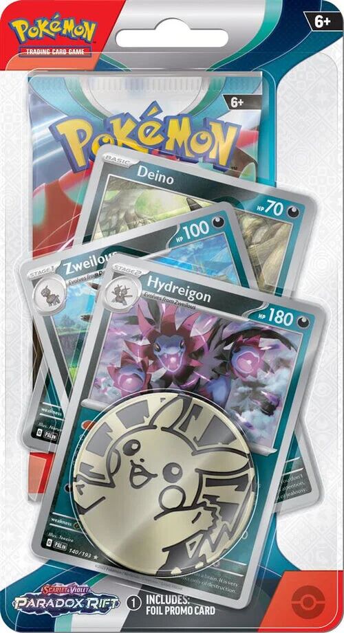 Pokémon TCG: Scarlet & Violet - Paradox Rift Hydreigon Premium Checklane Blister - EN Pokémon TCG: Scarlet & Violet - Paradox Rift Hydreigon Premium Checklane Blister - EN