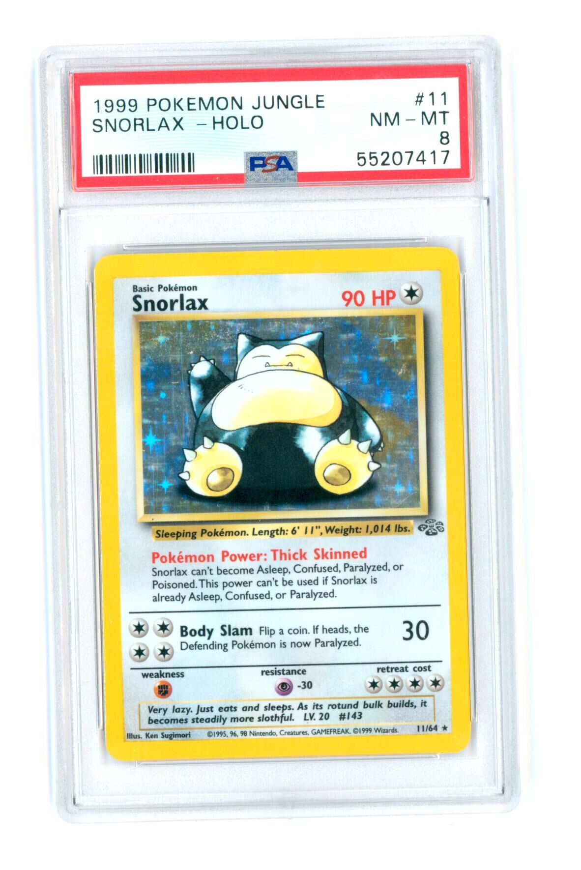Snorlax 11/64 - Jungle - Holo - PSA 8 NM-MT - Pokemon Snorlax 11/64 - Jungle - Holo - PSA 8 NM-MT - Pokemon