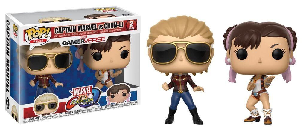 Marvel vs. Capcom Infinite POP! Games Vinyl Figuren 2er-Pack Captain Marvel vs Chun-Li 9 cm