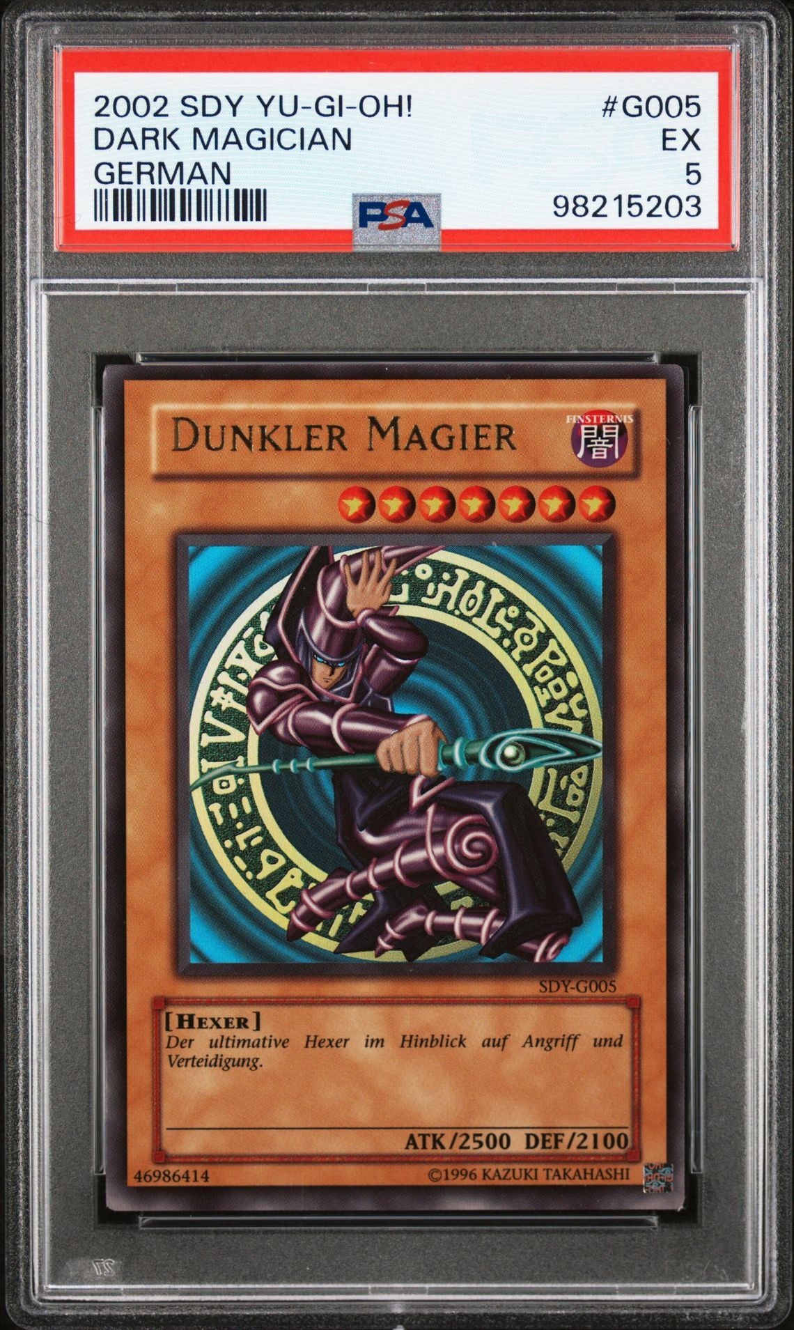 2002 YU-GI-OH! STARTER DECK: YUGI G005 DARK MAGICIAN GERMAN - PSA 5 EX - Yu-Gi-Oh! 2002 YU-GI-OH! STARTER DECK: YUGI G005 DARK MAGICIAN GERMAN - PSA 5 EX - Yu-Gi-Oh!