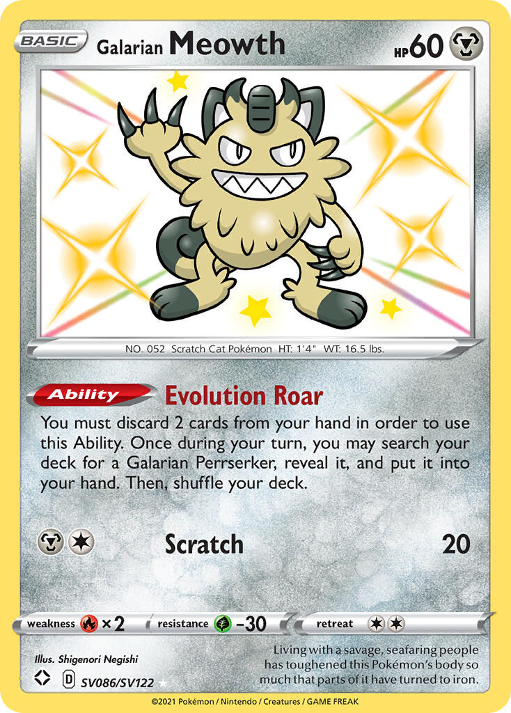 Galarian Meowth - SV086/SV122 - EN Galarian Meowth - SV086/SV122 - EN