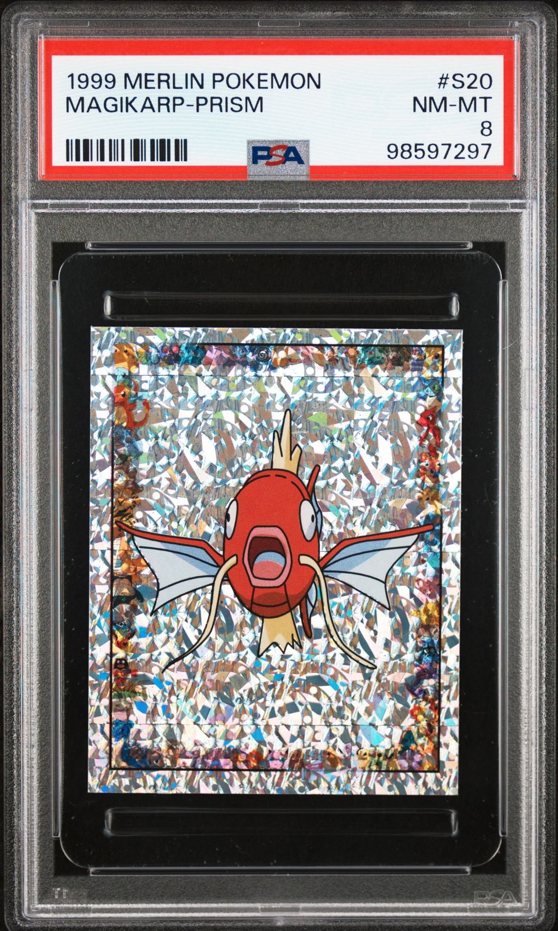 1999 MERLIN POKEMON S20 MAGIKARP-PRISM - PSA 8 NM-MT - Pokémon 1999 MERLIN POKEMON S20 MAGIKARP-PRISM - PSA 8 NM-MT - Pokémon