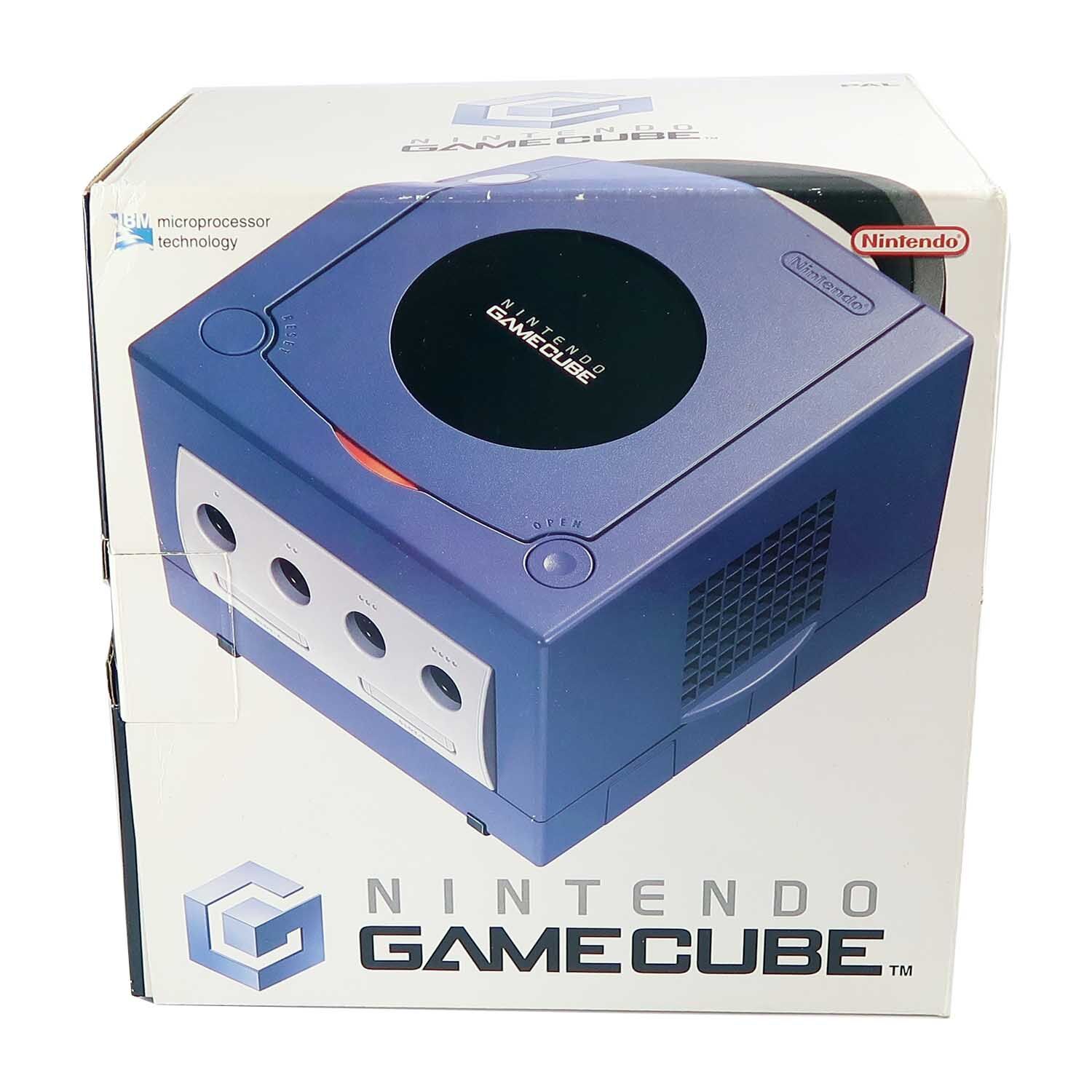 gamcube-lila-mit-ovp-1 Nintendo Gamecube Konsole Lila (mit OVP)