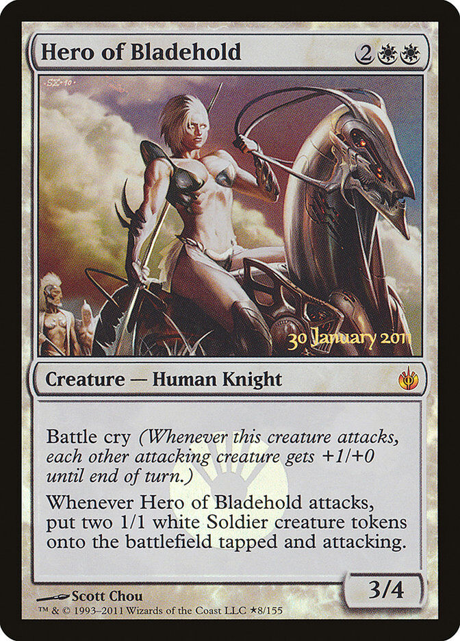hero-of-bladehold-2011-prerelease-promo-holo-mtg-near-mint-en Hero of Bladehold - 2011 Prerelease Promo Holo - MTG - Near Mint - EN