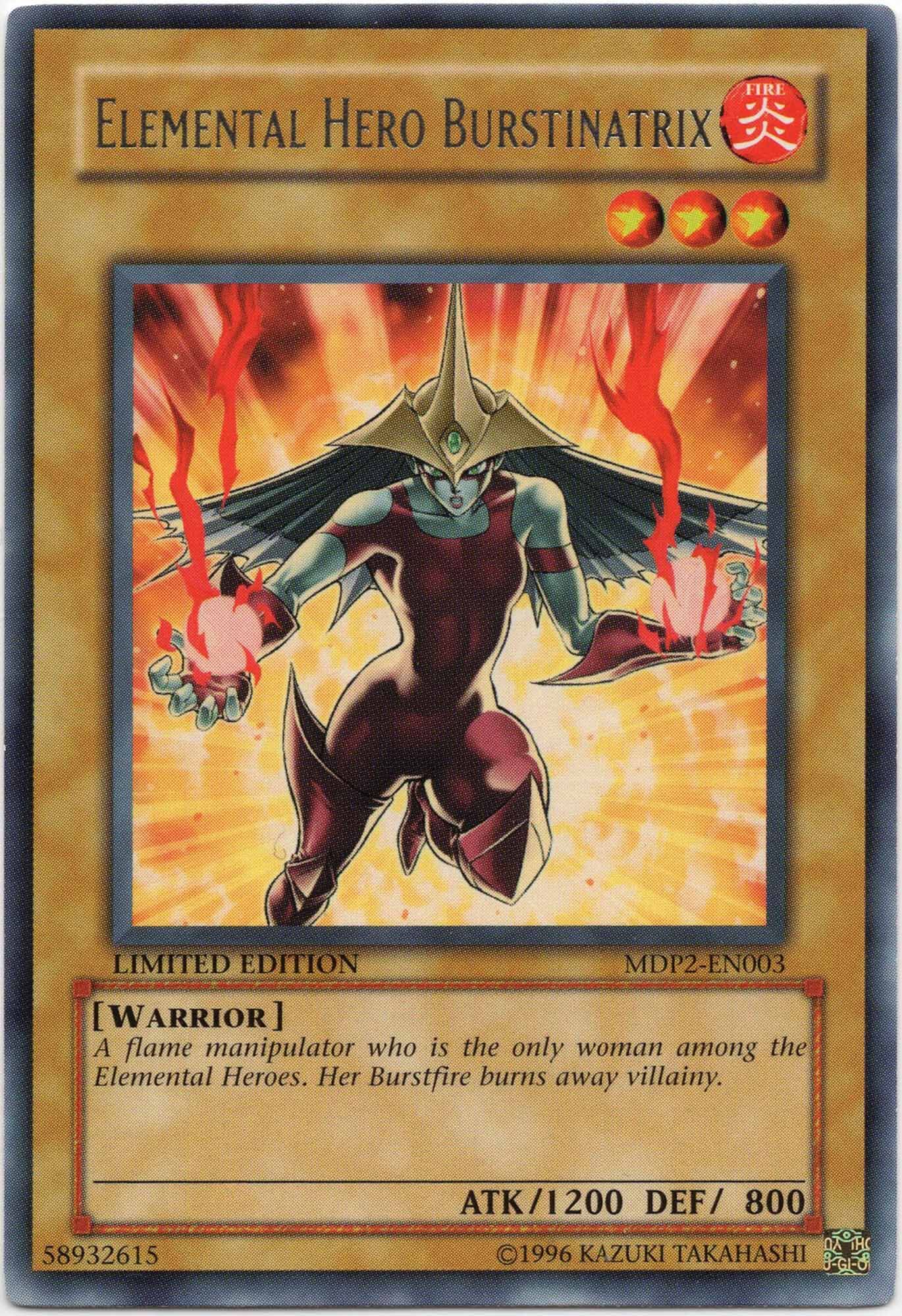 Elemental Hero Burstinatrix - MDP2-EN003 - Rare - Limited Edition (Near Mint)
