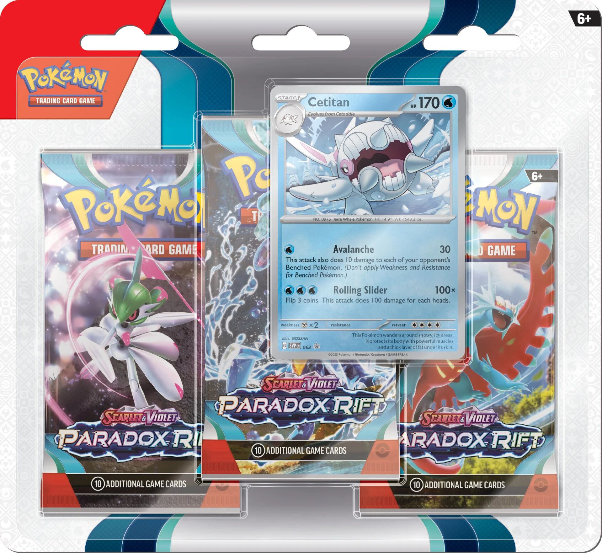 Pokémon TCG: Scarlet & Violet - Paradox Rift Cetitan 3-Pack Blisters - EN Pokémon TCG: Scarlet & Violet - Paradox Rift Cetitan 3-Pack Blisters - EN
