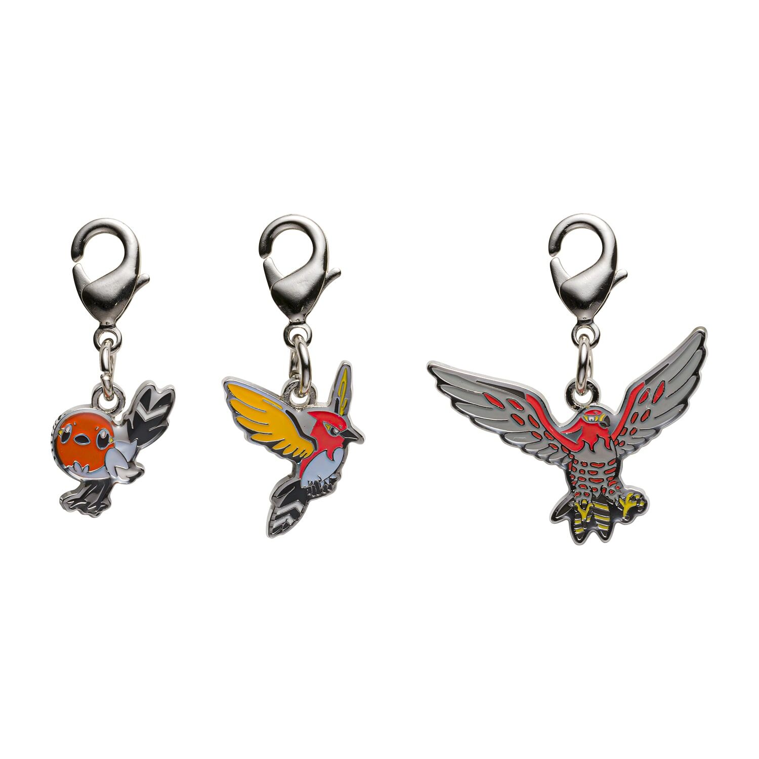 Pokemon Center - Fletchling, Fletchinder, Talonflame Schlüsselanhänger - 3 Stück