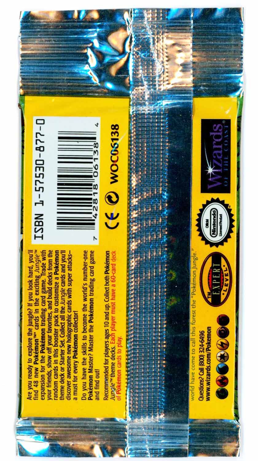 Pokémon Jungle Long Crimp Base Set Booster Sealed - 1 Random - EN