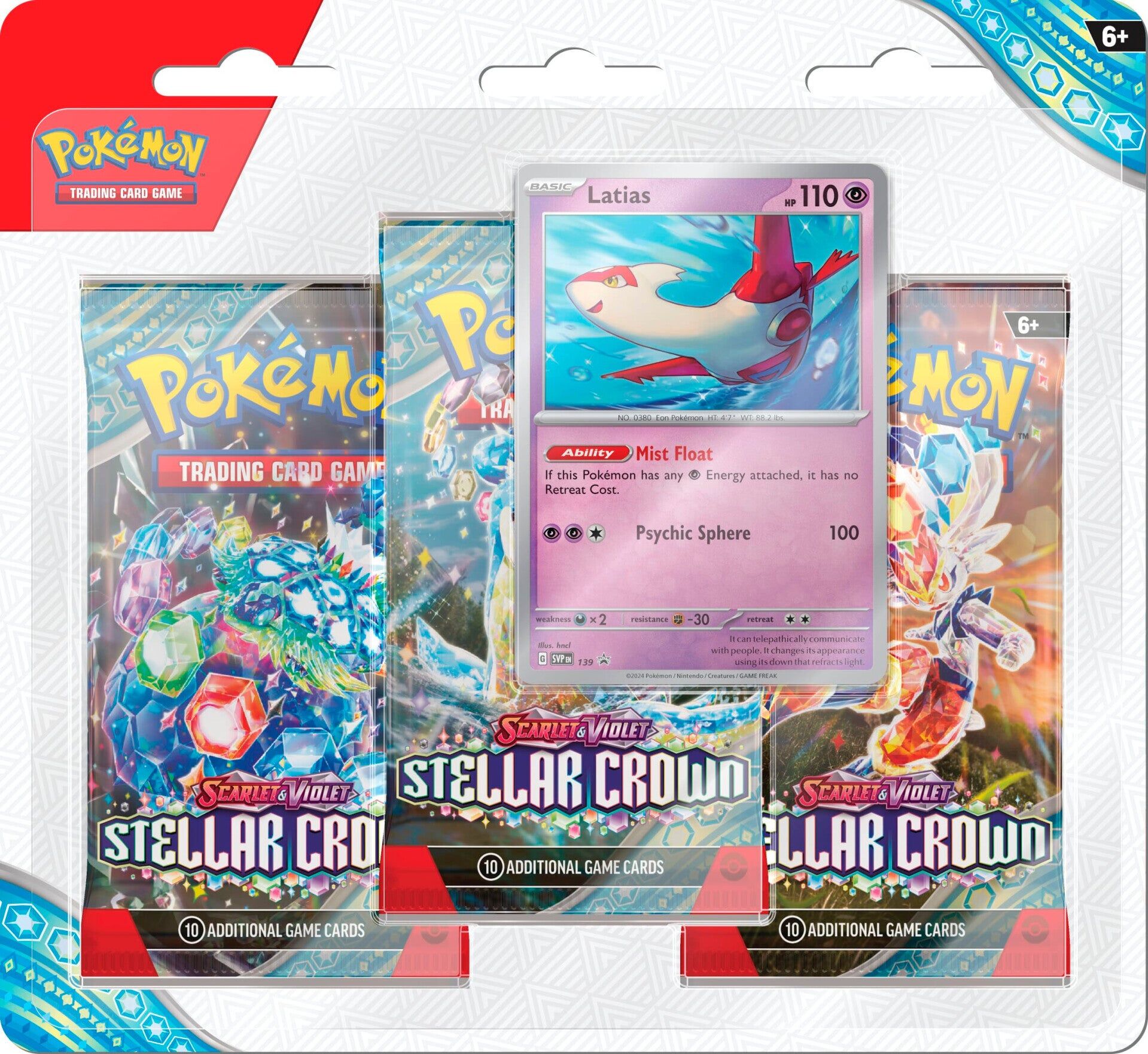 Pokémon TCG: Scarlet & Violet - Stellar Crown (SV07) Latias 3-Pack Blisters - EN Pokémon TCG: Scarlet & Violet - Stellar Crown (SV07) Latias 3-Pack Blisters - EN