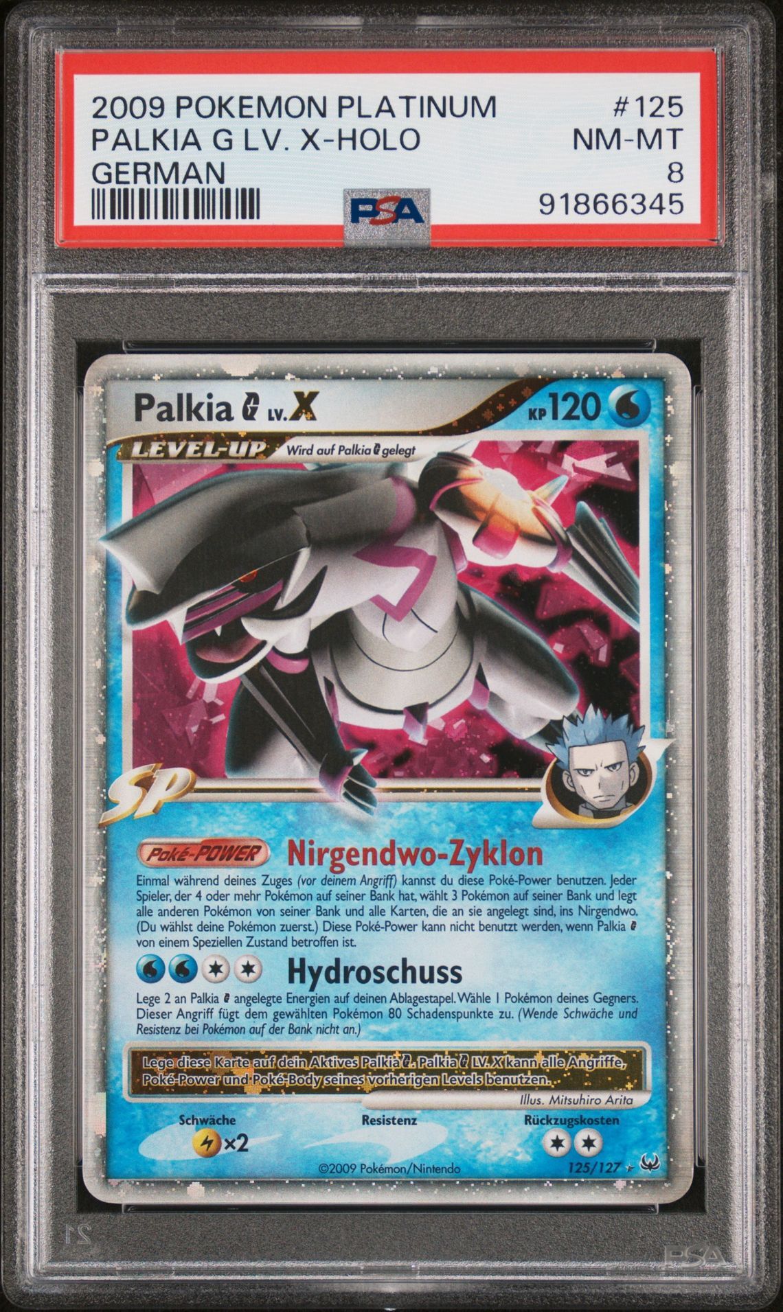 2009 POKEMON PLATINUM 125 PALKIA G LV. X-HOLO GERMAN - PSA 8 NM-MT - Pokémon