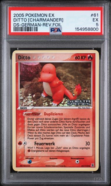 Ditto [Charmander] #61 - Ex Delta Species - Reverse Holo - PSA 5 EX - Pokemon
