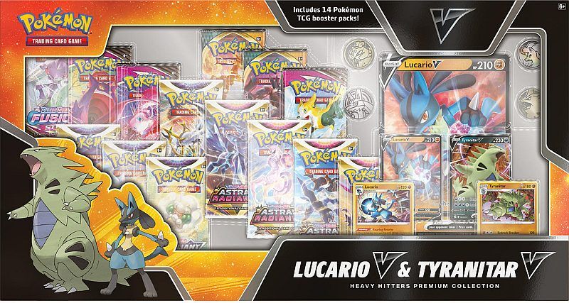 Pokémon Lucario V & Tyranitar V Heavy Hitters Premium Collection Box - EN