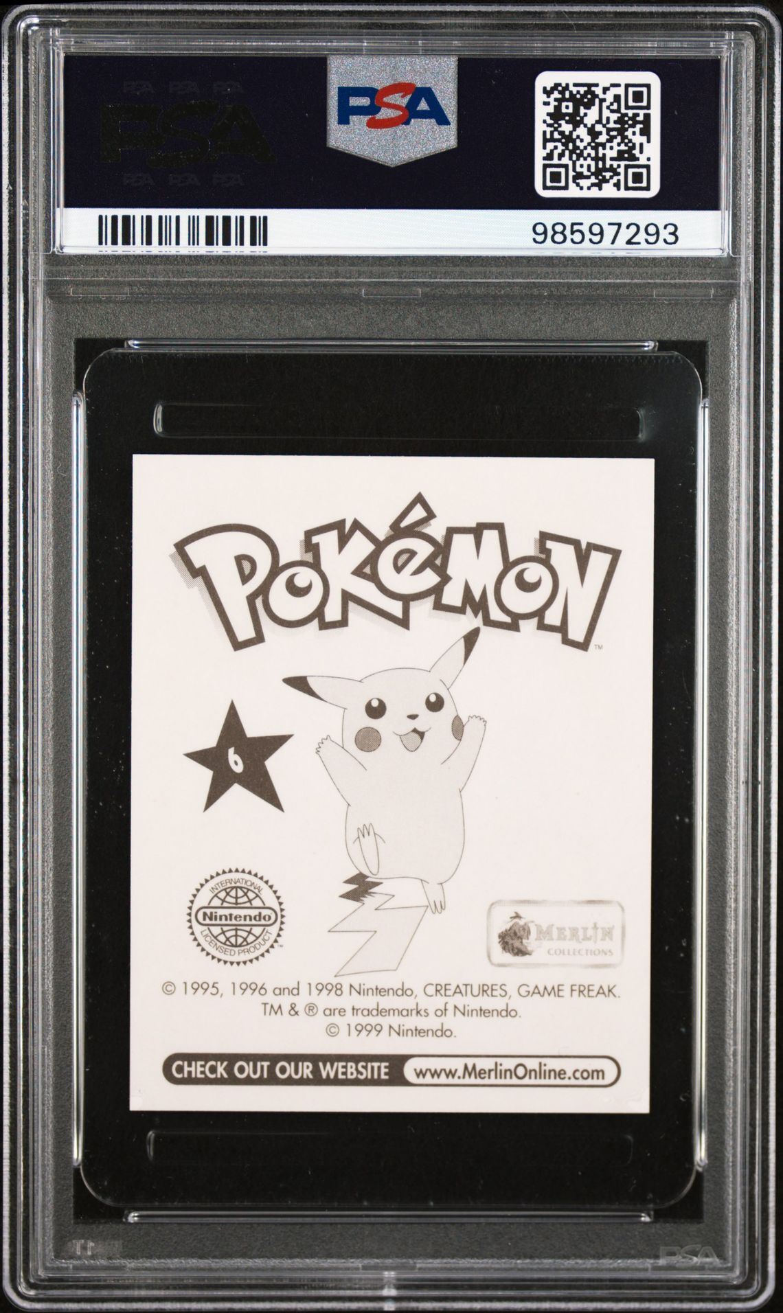 Charizard #6 - 1999 Merlin Pokemon Sticker - PSA 9 MINT - Pokémon