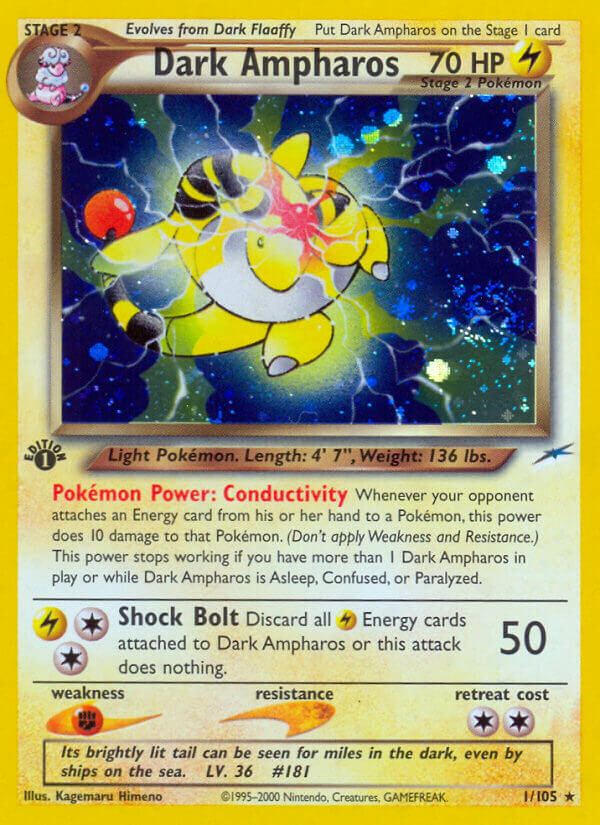 Dark Ampharos - 1/113 - 1st Edition - EN Dark Ampharos - 1/113 - 1st Edition - EN
