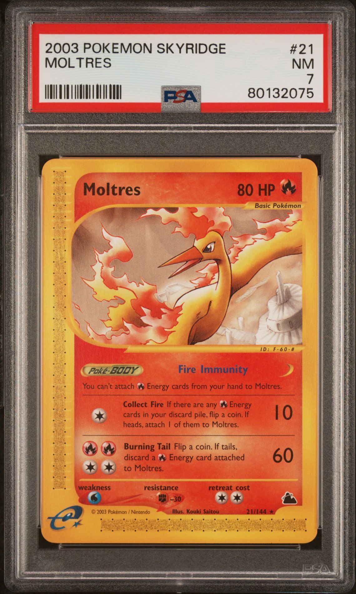 2003 POKEMON SKYRIDGE 21 MOLTRES - PSA 7 NM 2003 POKEMON SKYRIDGE 21 MOLTRES - PSA 7 NM
