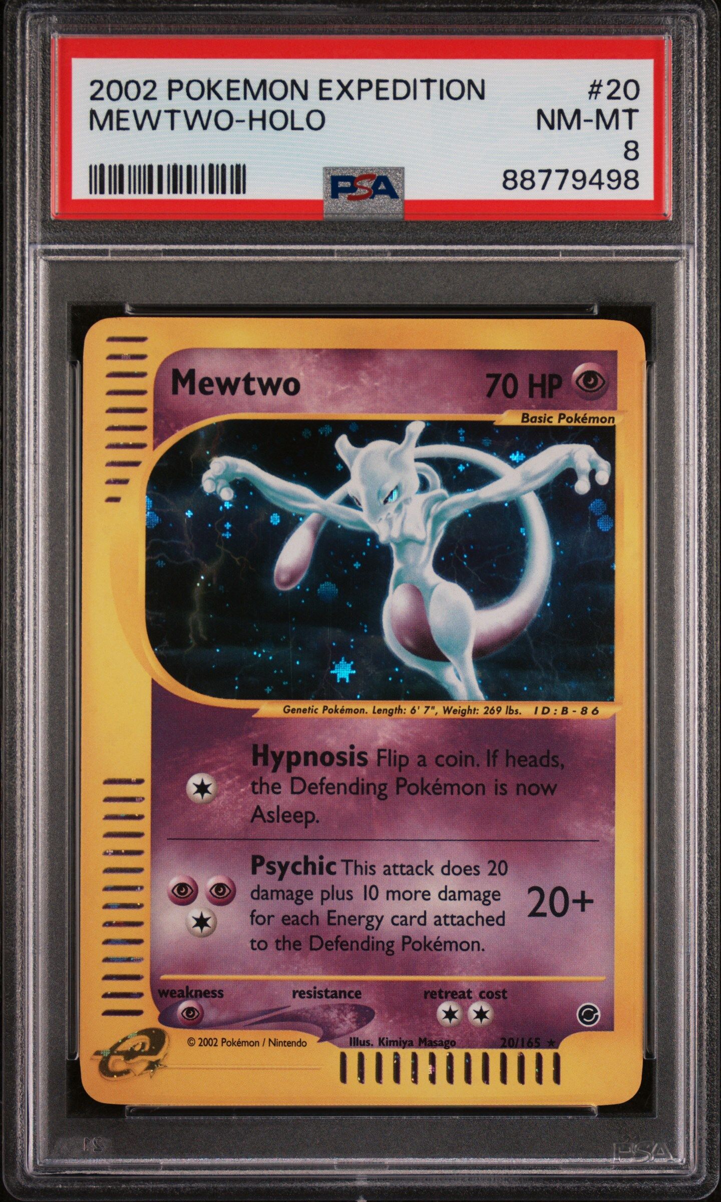 Mewtwo 20/165 - Expedition English - Holo Rare - PSA 8 NM-MT - Pokémon