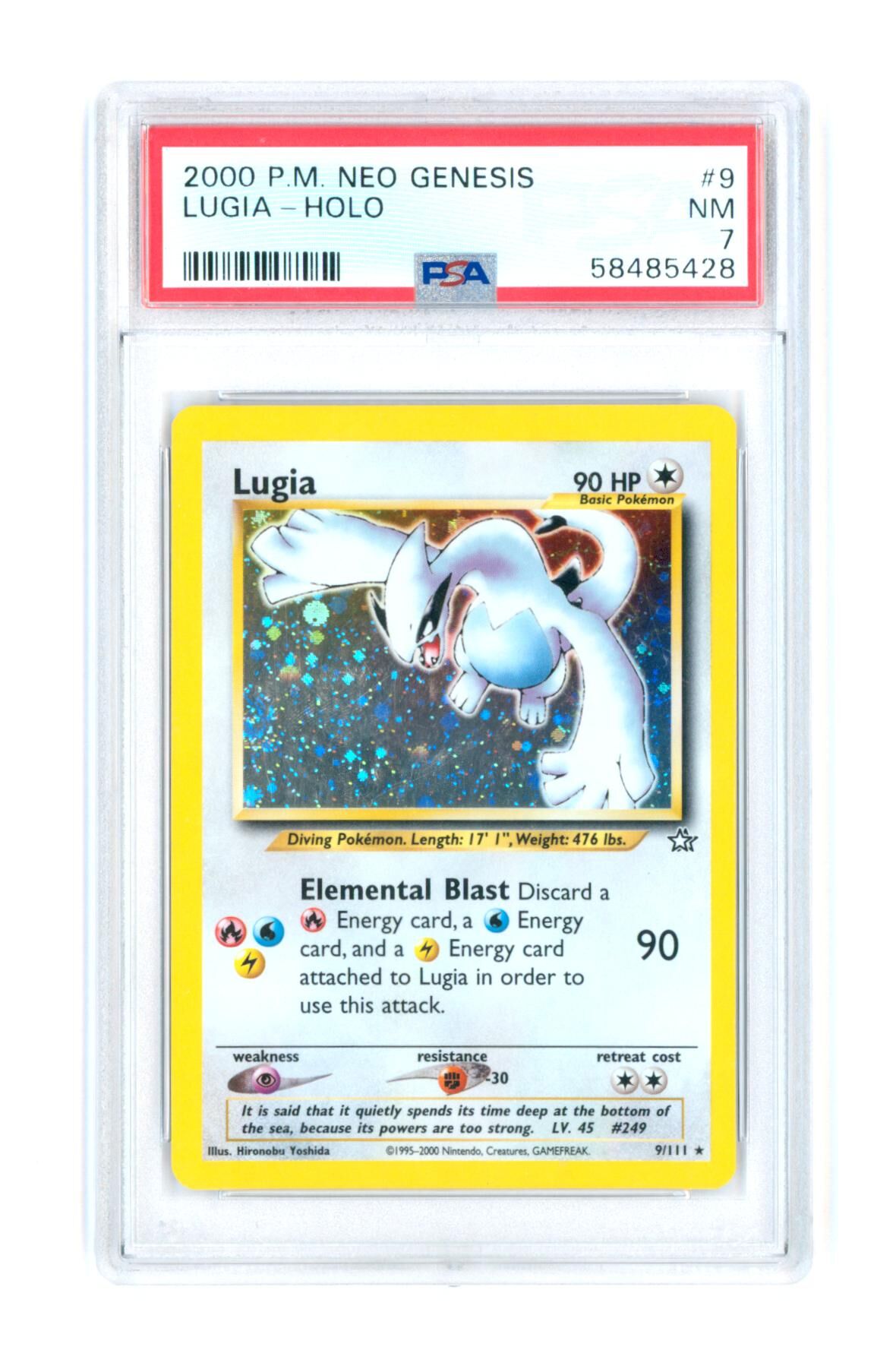 Lugia 9/111 - Holo - Neo Genesis - 2000 - PSA 7 NM - Pokémon