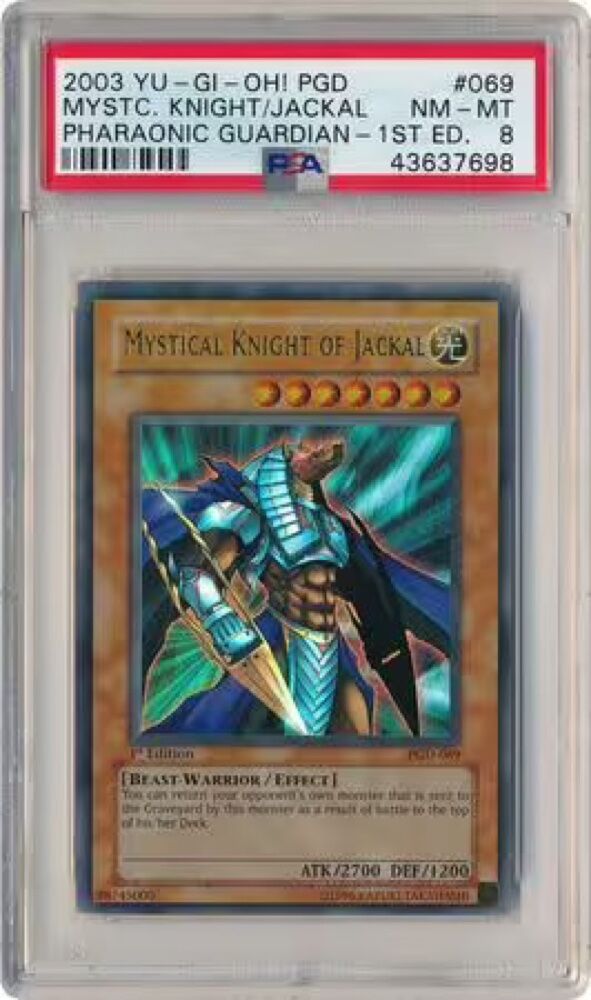 Mystical Knight of Jackal - PGD-069 - PSA NM-MT 8 - Ultra Rare 1st Ed (PGD) 7698 - Yu-Gi-Oh! Mystical Knight of Jackal - PGD-069 - PSA NM-MT 8 - Ultra Rare 1st Ed (PGD) 7698 - Yu-Gi-Oh!
