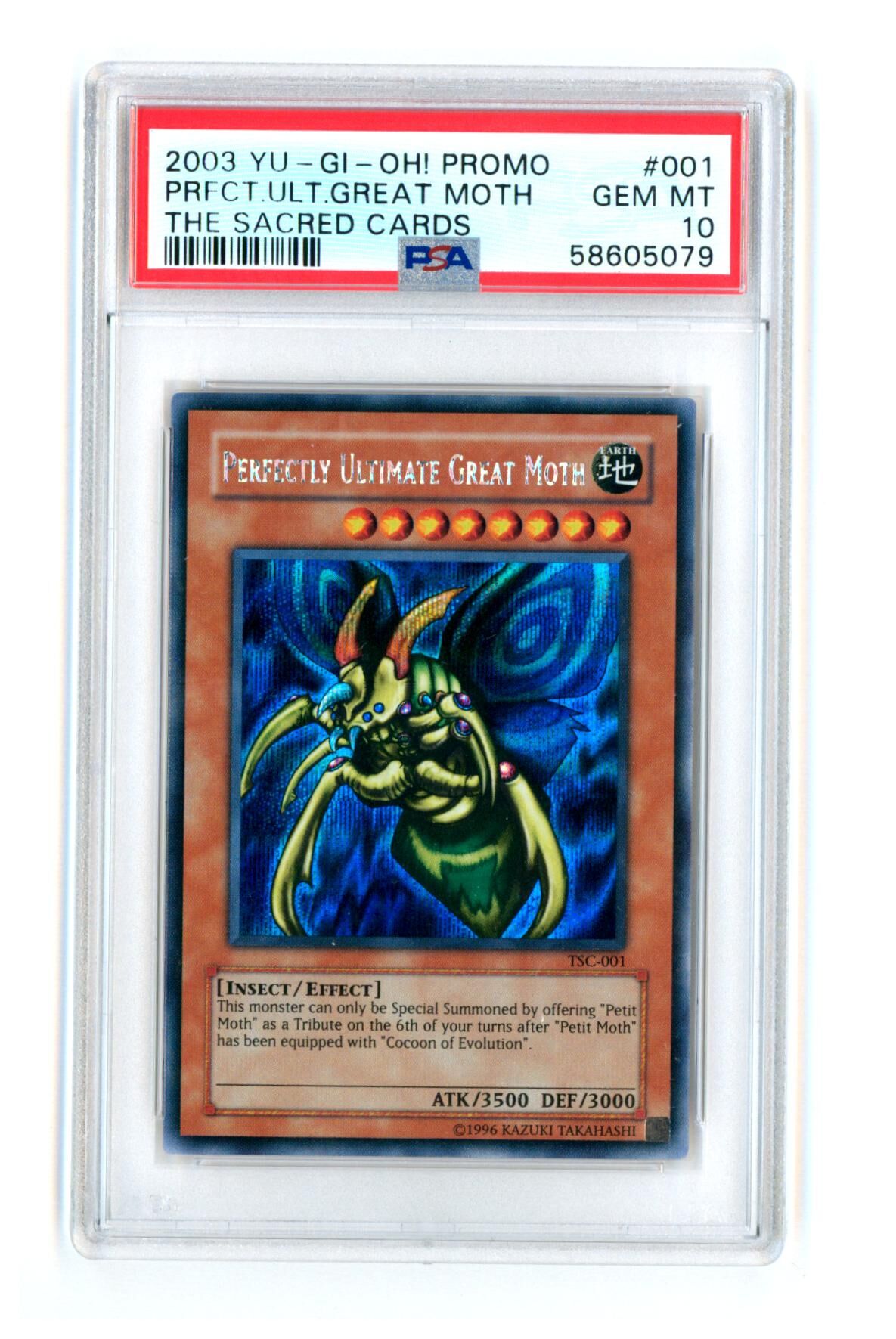 Perfect Ultimate Great Moth TSC-001 - The Sacred Cards Promo - Secret Rare - PSA 10 GEM-MT - Yu-Gi-Oh! Perfect Ultimate Great Moth TSC-001 - The Sacred Cards Promo - Secret Rare - PSA 10 GEM-MT - Yu-Gi-Oh!
