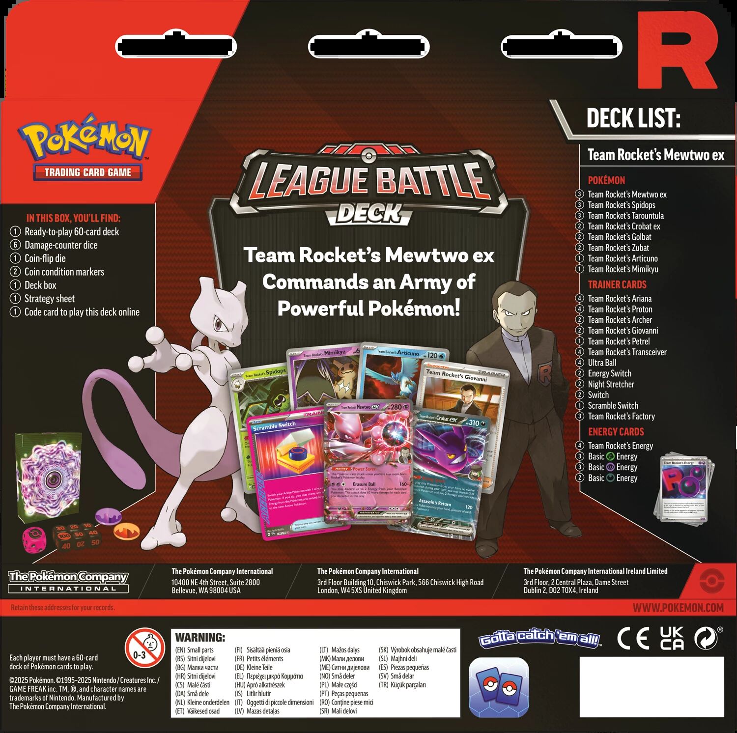 Pokémon Team Rocket's Mewtwo ex League Battle Deck - EN