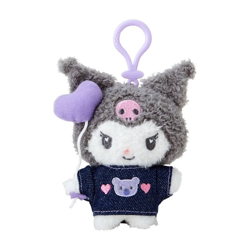 Kuromi Mascot Holder (Denim Patch) - 12 cm Kuromi Mascot Holder (Denim Patch) - 12 cm