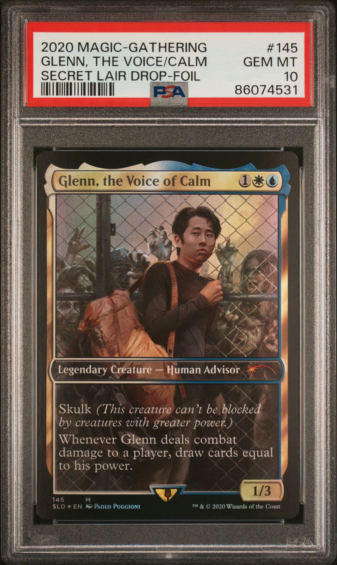2020 MAGIC THE GATHERING SECRET LAIR DROP 145 GLENN, THE VOICE OF CALM FOIL - PSA 10 GEM-MT