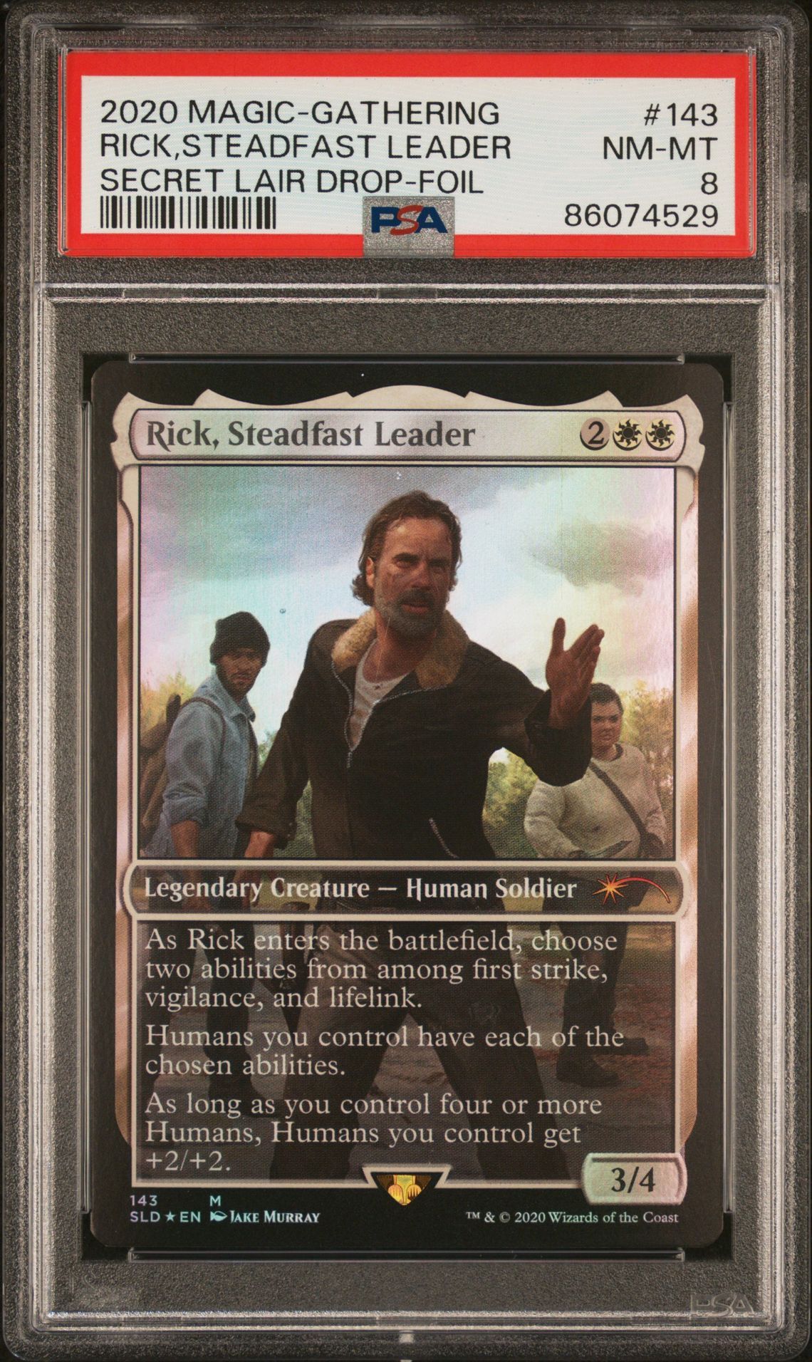 2020 MAGIC THE GATHERING SECRET LAIR DROP 143 RICK, STEADFAST LEADER FOIL - PSA 8 NM-MT 2020 MAGIC THE GATHERING SECRET LAIR DROP 143 RICK, STEADFAST LEADER FOIL - PSA 8 NM-MT