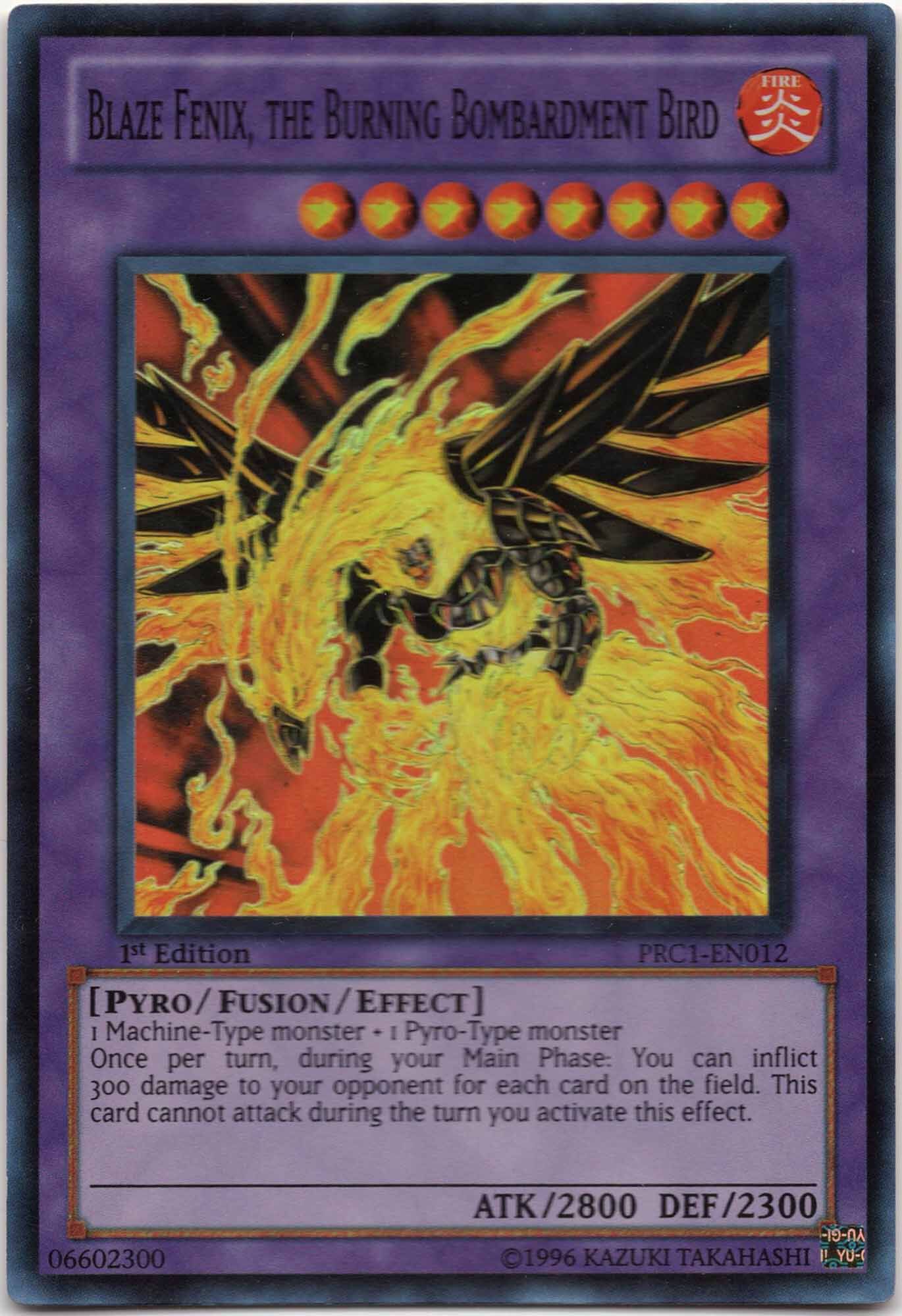 blaze-fenix-the-burning-bombardement-bird-prc-en012-super-rare-1st-edition-near-mint Blaze Fenix, the Burning Bombardement Bird - PRC-EN012 - Super Rare - 1st Edition (Near Mint)