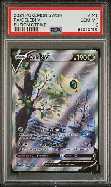 Celebi V #245 - Sword & Shield Fusion Strike - Full Art - PSA 10 GEM-MT - Pokemon Celebi V #245 - Sword & Shield Fusion Strike - Full Art - PSA 10 GEM-MT - Pokemon