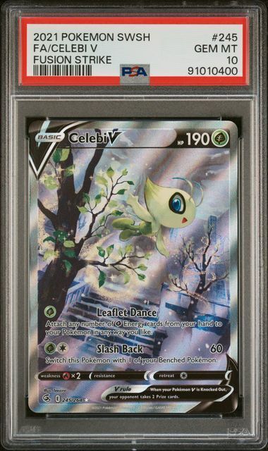 Celebi V #245 - Sword & Shield Fusion Strike - Full Art - PSA 10 GEM-MT - Pokemon Celebi V #245 - Sword & Shield Fusion Strike - Full Art - PSA 10 GEM-MT - Pokemon