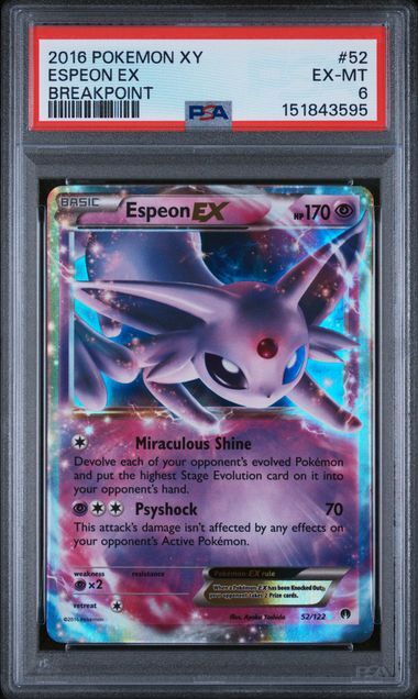 Espeon ex #52 - XY Breakpoint - PSA 6 EX-MT - Pokemon