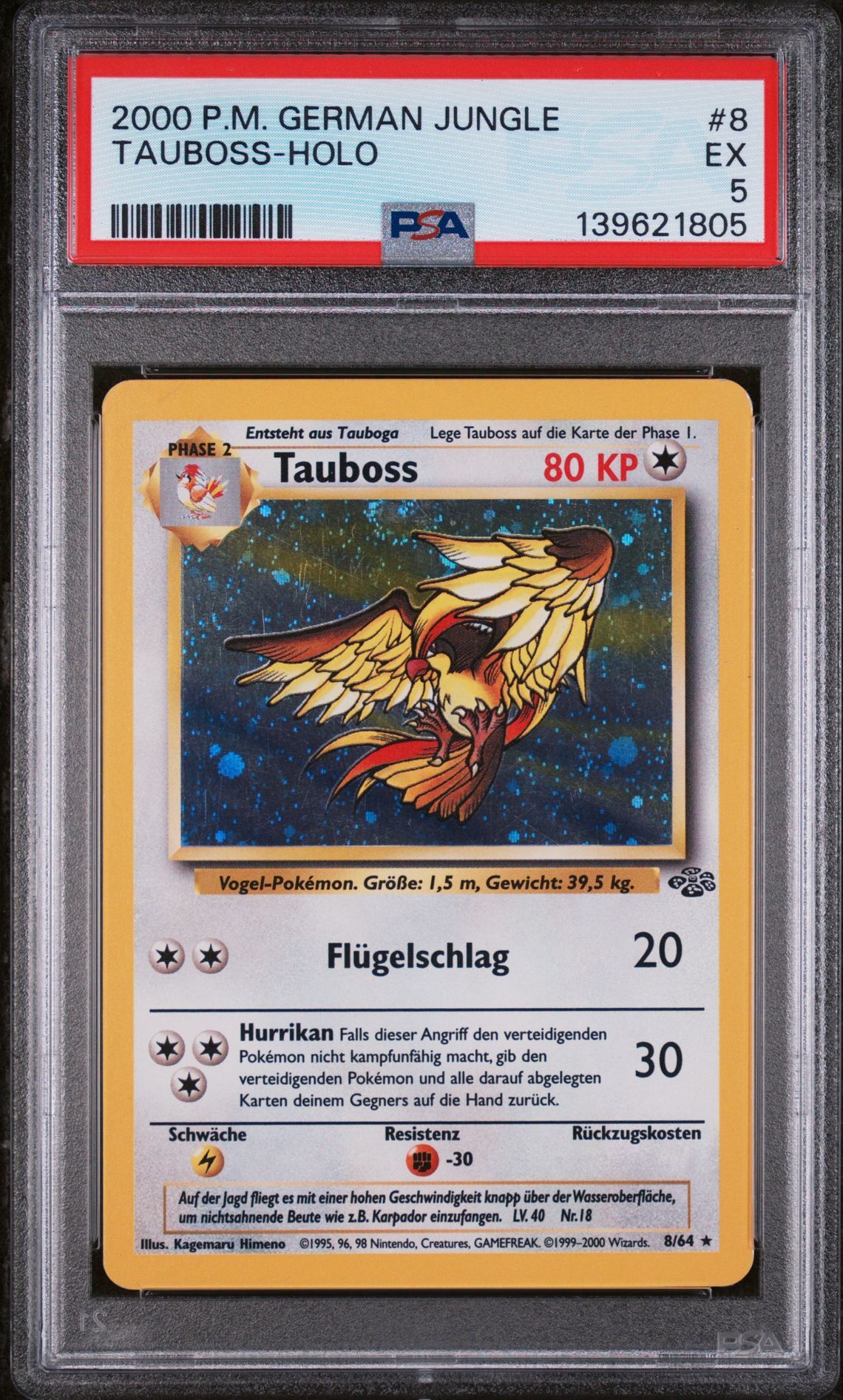 2000 POKEMON GERMAN JUNGLE #8 TAUBOSS-HOLO - EX 5 - Pokemon 2000 POKEMON GERMAN JUNGLE #8 TAUBOSS-HOLO - EX 5 - Pokemon