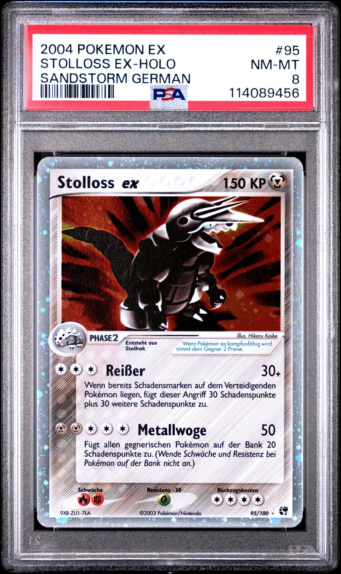 2004 POKEMON GERMAN EX SANDSTORM 95 STOLLOSS EX-HOLO - PSA 8 NM-MT - Pokémon 2004 POKEMON GERMAN EX SANDSTORM 95 STOLLOSS EX-HOLO - PSA 8 NM-MT - Pokémon