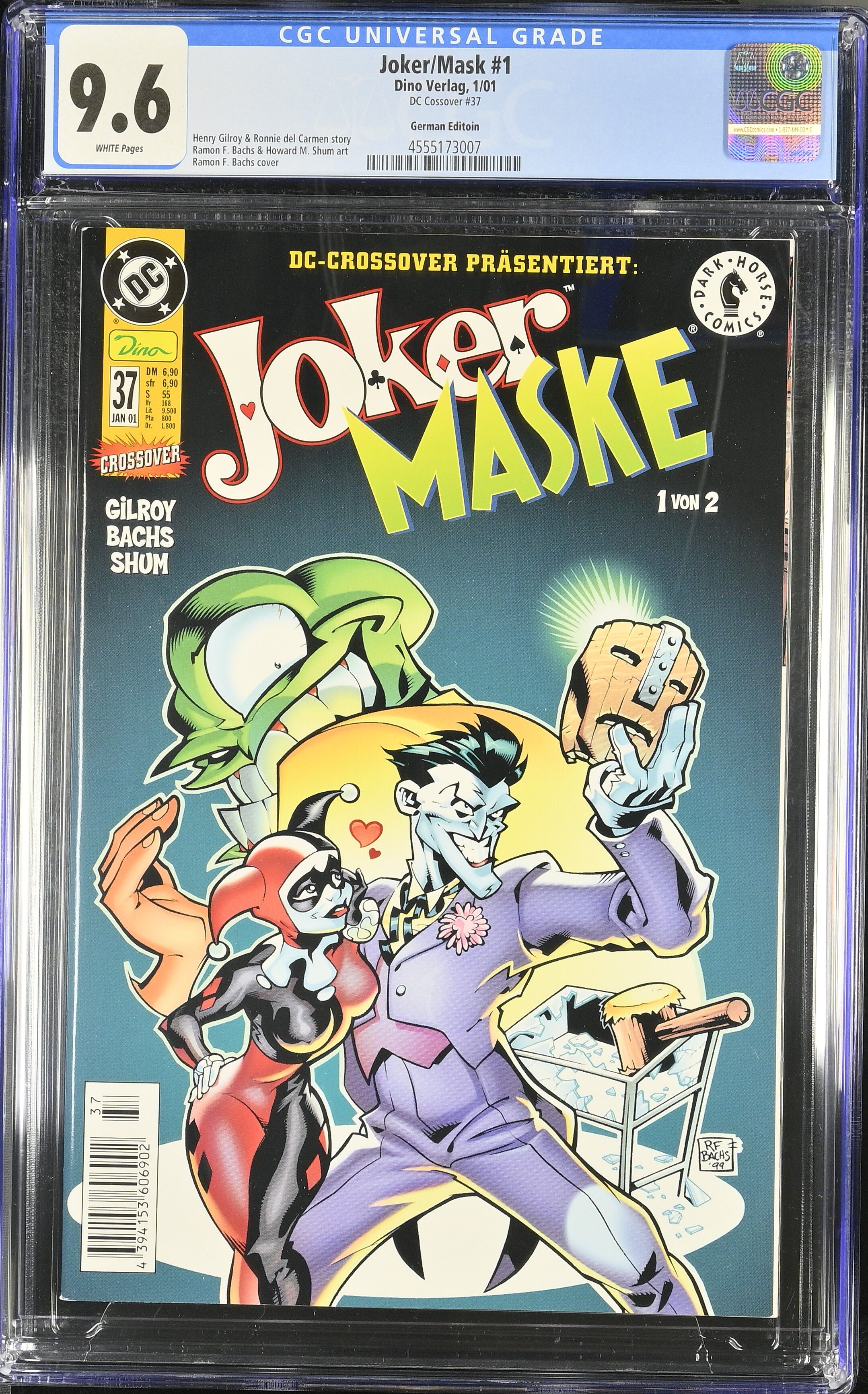Joker/Mask #1 CGC 9.6 DC Crossover #37 Top Pop!